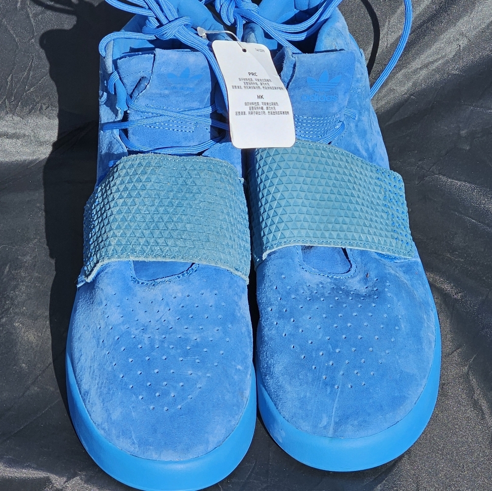 Adidas Tubular Invader SUEDE Bluebird Mens Size 10.5 Shoes Sneakers Blue BB1170 - Picture 6 of 12